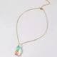 thumbnail image 1 of Handcrafted Hexagon Pendant Necklace - Natural Stone Crystal - Lucky Charm, 1 of 5