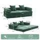 thumbnail image 2 of Floor Couch,Compression Sofa,Convertible Floor Sofa Bed-with Pillow Back Support Armrest,Comfy Futon Couch Lounge Sleeper Bed,Chenille fabric,for Living Room Bedroom (dark green), 2 of 3