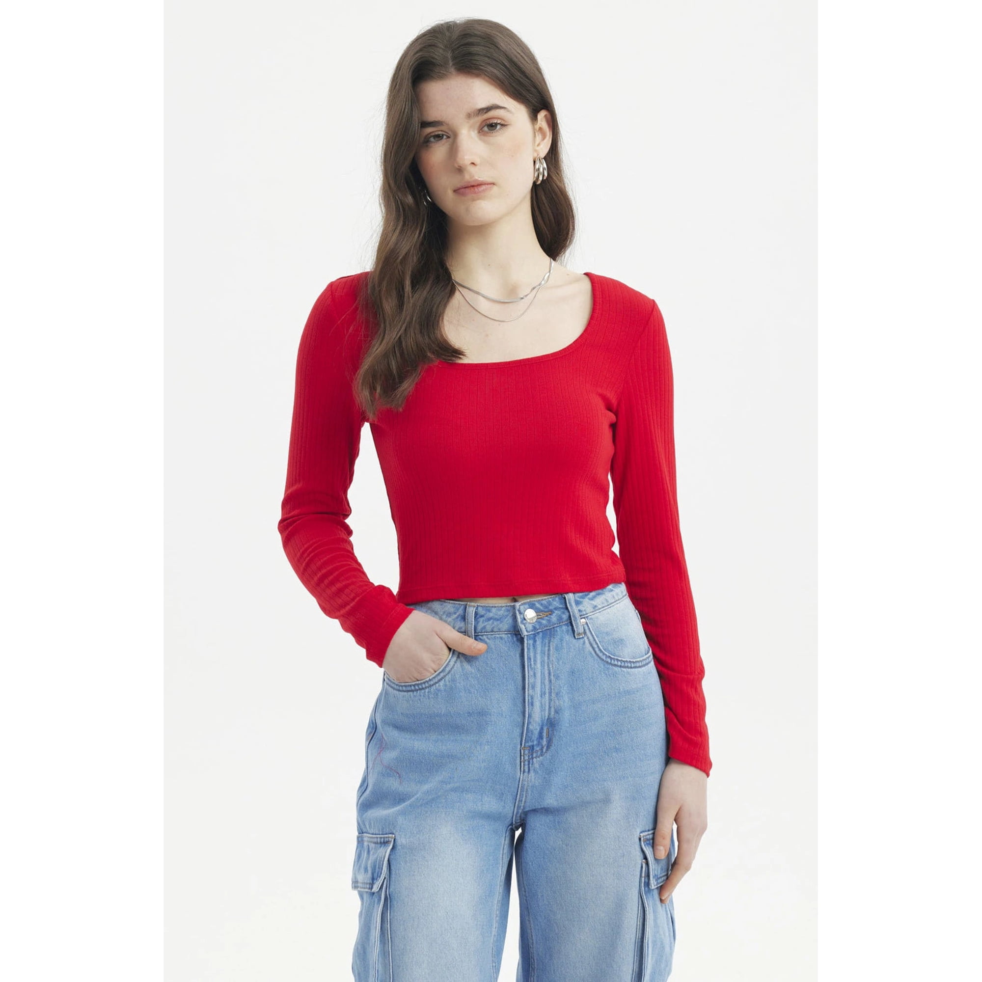 Fashionspark - Polera Mujer Rib Rojo - Ll