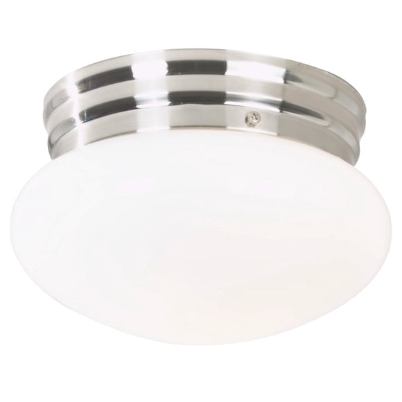 Lámpara de techo 360 Lighting con diseño de hongo, cúpula de 20 cm, acero cepillado