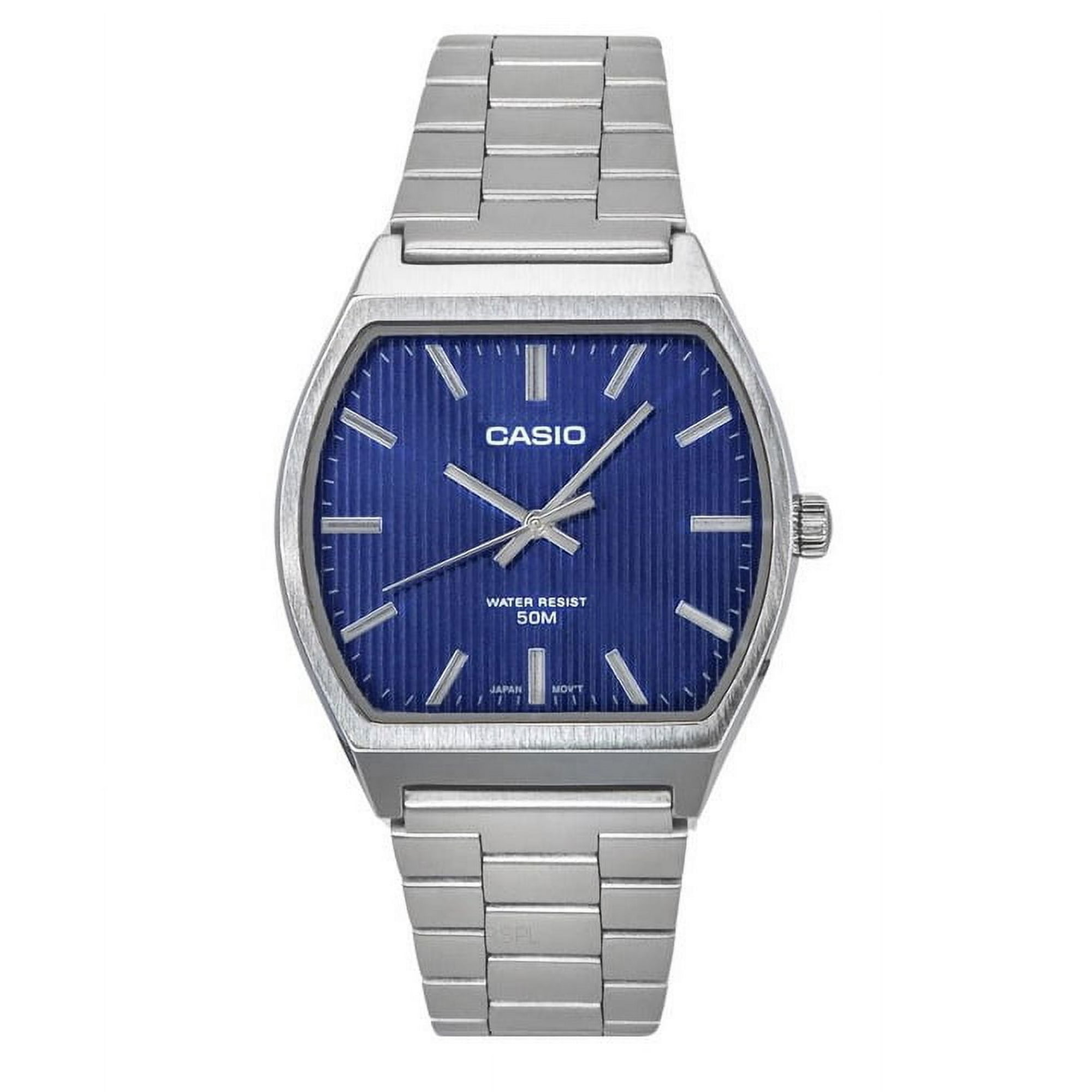 Casio - Reloj Standard Análogo Acero Inoxidable Esfera Azul Cuarzo Mtp-b140d-2a Para Hombre