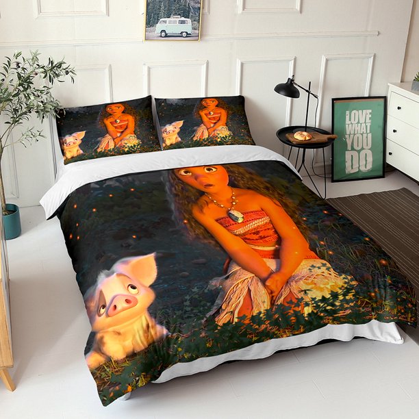 Moana Bedding Set,Moana Maui Ocean Duvet Cover,3D Printing with Pillowcase,For Kids Adults,For Single Bed Double Bed Bed Sheets