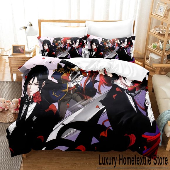 Fashion The Black Butler Bedding Sets Duvet Cover Set With Pillowcase Full Bedclothes Bed Linen customizable Bed Sheets
