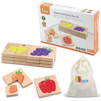 Viga - Juguete Madera Puzzles Magneticos Block Frutas 32 Pz