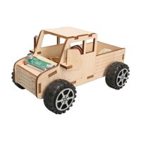 Magideal - Coche De Ciencia Modelo De Juguete Ensamblable Experimento Científico Educativo Coche De Control De Voz De Madera Para Niños Unisex Actividad Física A