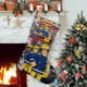 thumbnail image 1 of Sam el Bombero Tema: Calcetines de Navidad, fino lino blanco para colgar en escaleras y chimenea, decoración navideña para el hogar, regalo de Navidad. 45cm × 32cm, 1 of 5