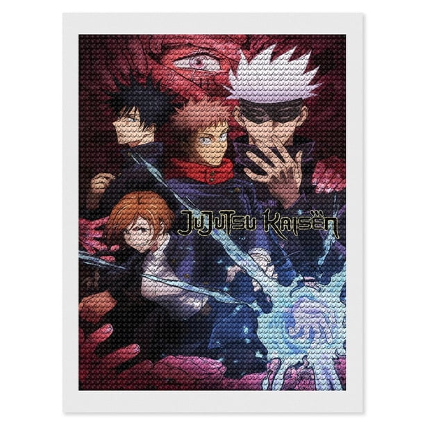 Jujutsu Kaisen Kits de Pintura de Diamantes para Adultos 5D DIY Diamond Art Kits Full Drill Diamond Dots para Regalo Decoración de Pared y Relajación Artes de Gemas 30*40cm