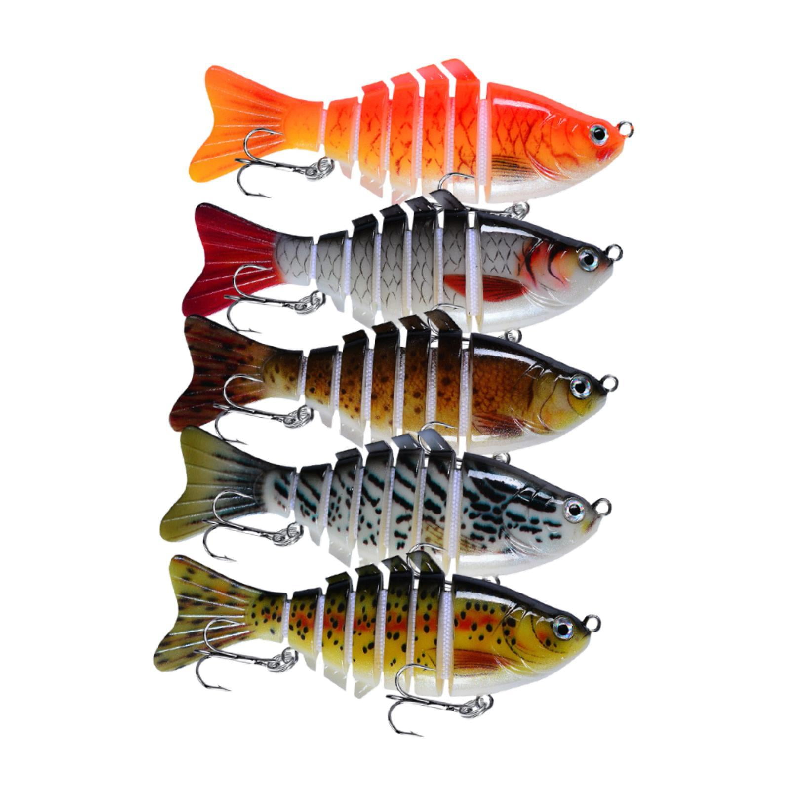 Magideal - 5x Señuelos De Pesca Conjuntos De Trajes De Baño Con Múltiples Articulaciones Regalos De Pescadores Para Hombres Vívidos Mujer Señuelos Artificiales