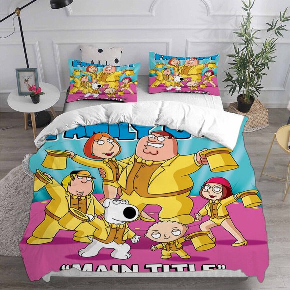 Family Guy Stewie Brian Griffin Duvet Cover Bedding Set Pillowcase Quilt3-Piece Bedding Set (1 Duvet Cover + 2 Pillow Shams)