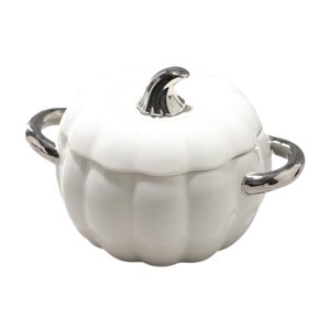 Magideal - Cacerola Con Tapa, Plato De Pasta De Porcelana Con Asa, Decoración Del Hogar, Olla, Utensilios De Cocina Para Sopa, Postre, Comedor, Boda, Refrigerio Blanco