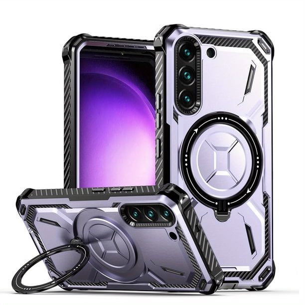 For Samsung Galaxy S23 S22 S21 Ultra S23 Plus Case Metal Kickstand Magnetic Case , Heavy Duty Bumper Shockproof Phone Case