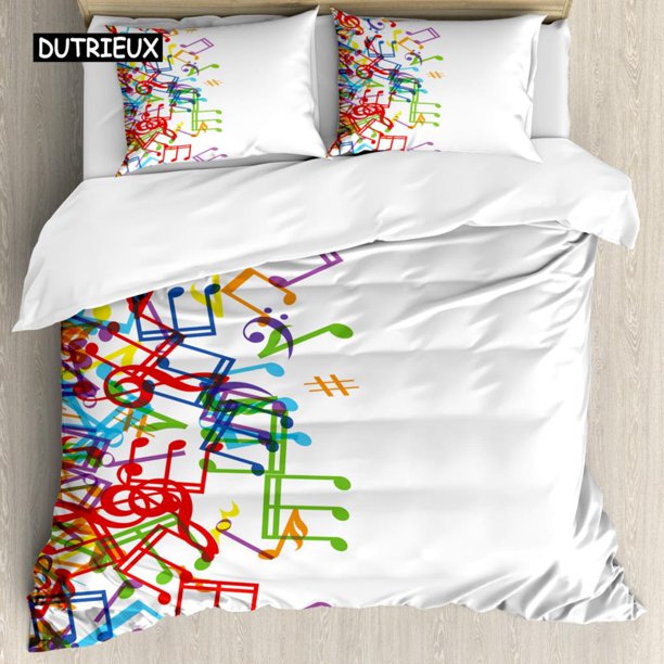 x1628 Bed SheetsColorful Duvet Cover Funky Curly Detailed Doodles Tangled Trippy Pyschedelic Botanical Nature Polyester Qulit Cover 3-Piece Bedding Set (1 Duvet Cover + 2 Pillow Shams) nj1628