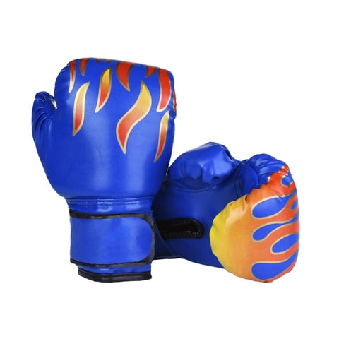 Ioensy - Guantes De Boxeo Para Niños Guantes De Boxeo De Cuero Pu Para Ejercicio Mma Pad Azul