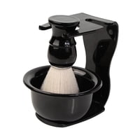 Magideal - 3 Uds Para Hombres, Brocha Para Afeitar Barba, Tazón De Jabón Para Afeitar Con Soporte De Almacenamiento, Herramientas Profesionales De Limpieza De