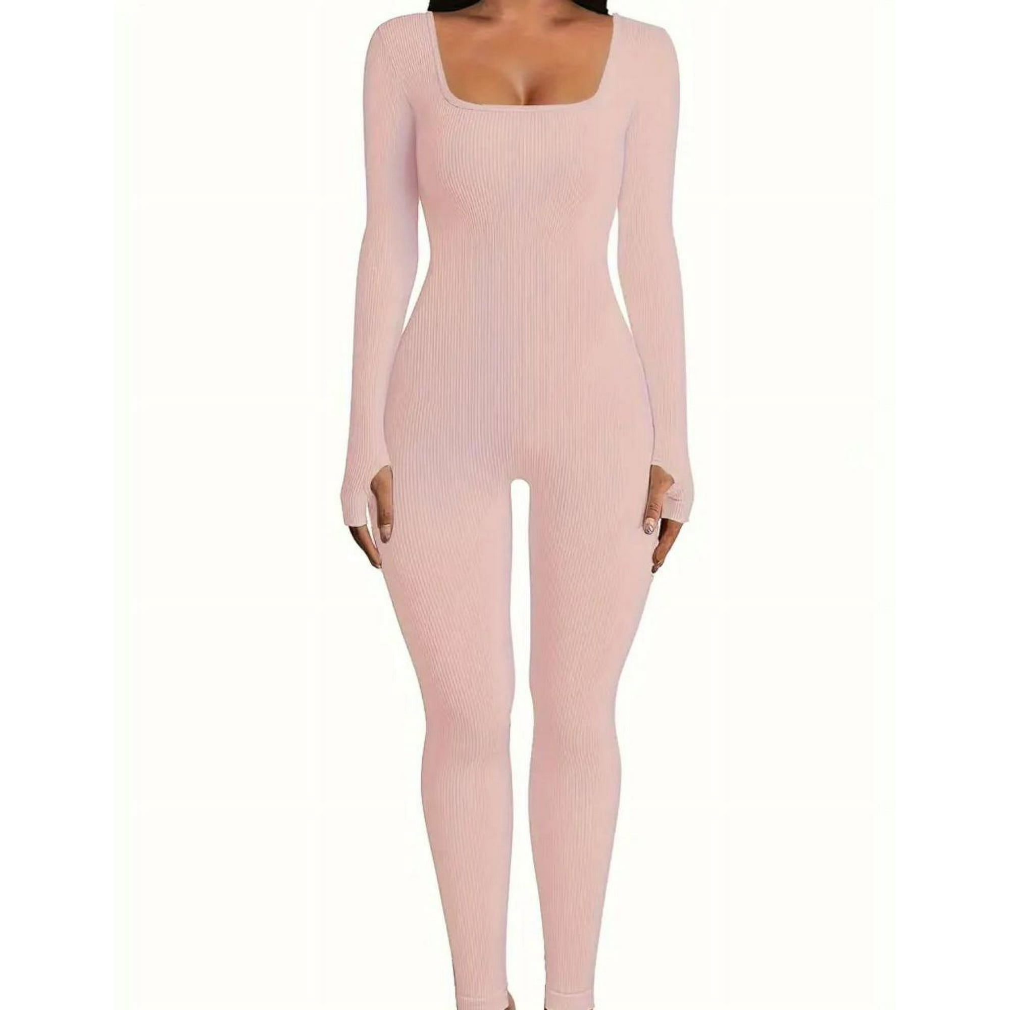 Oem - Mono Enterito Jumpsuit Deportivo Largo Mujer Manga Larga Rosa Talla M
