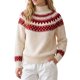 thumbnail image 2 of INSPIRE CHIC Suéter Fair Isle de Mujer Casual Vintage Cuello Simulado Manga Larga Pequeño Rojo, 2 of 6