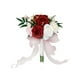 thumbnail image 5 of Boda Ramo de novia Nupcial Mano Flor Mesa Centro de mesa Ramo de boda hecho a mano Boda Sostener Flor para el hogar Boda Iglesia Decoraciones rojo blanco, 5 of 5