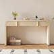thumbnail image 2 of TREXM Modern Console Table with 2 Storage Drawers, Fluted Entryway Table with Rounded Silhouette for Hallway Living Room and Entryway (Apricot Cream), 2 of 3