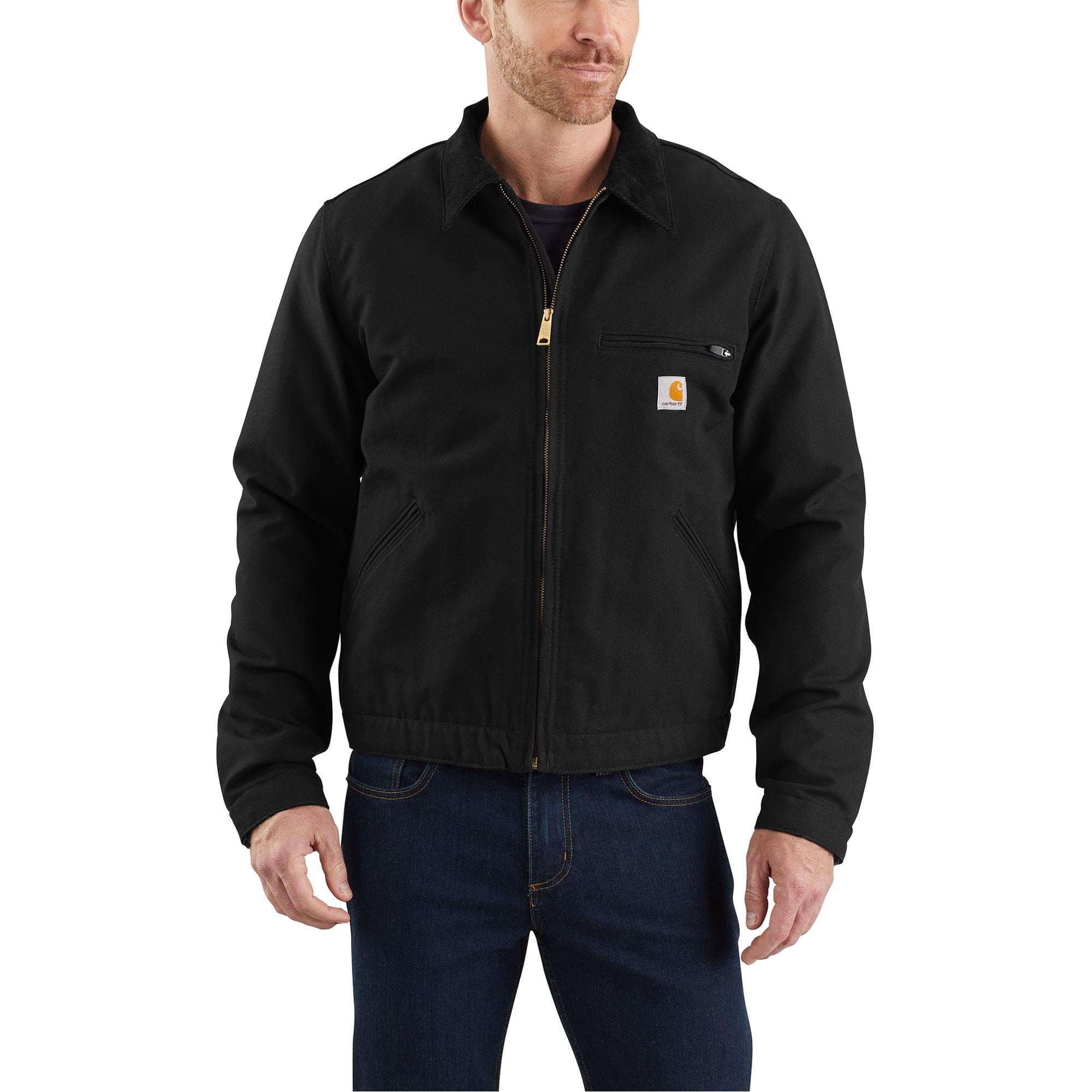 Chaqueta Carhartt Iconic J01 Duck Detroit Para Hombre, Color Negro, Talla M