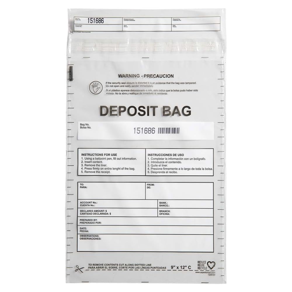 Uspacksmart - Bolsas De Depósito Us Pack Smart De Plástico Transparente De 9 X 12 Cm, 100 Unidades