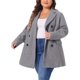 thumbnail image 4 of Abrigo largo de doble botonadura con solapa dentada para mujer de talla grande Agnes Orinda para un invierno elegante 3X Gris, 4 of 6