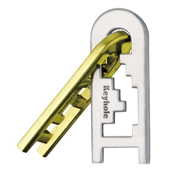 Puzzle BePuzzled Keyhole Hanayama, rompecabezas de metal, nivel 4