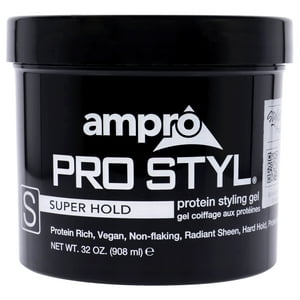 Ampro - Gel De Peinado Pro Styl Protein - Súper Fijación De Para Mujeres - Gel De 32 Oz