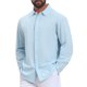 thumbnail image 5 of INSPIRE CHIC Regreso a Clases Camisa de Vestir de Lino Sólido de Manga Larga para Hombre con Botones 2XL Azul Claro, 5 of 6
