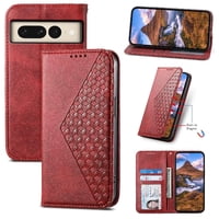 Funda Flip Foxdock Para Google Pixel 8 Pro , Estilo Billetera Con Diseño Rombo, Correa De Mano Y Soporte, Uso Diario