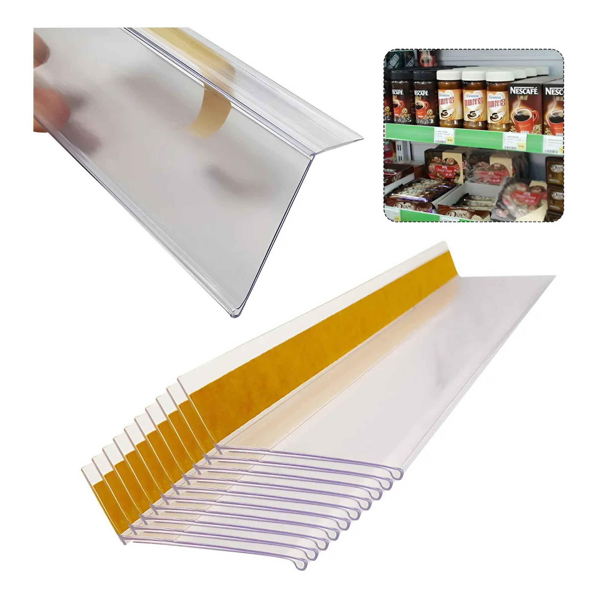 Genérica - 10m Porta Fleje Adhesivo Tipo L Precio Plastico Transparente