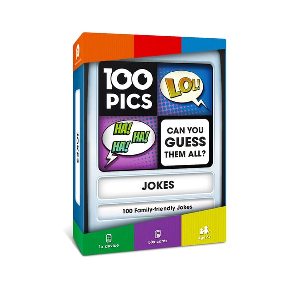 Juego de cartas 100 PICS Jokes | Niños y adultos | Juegos de viaje 6+