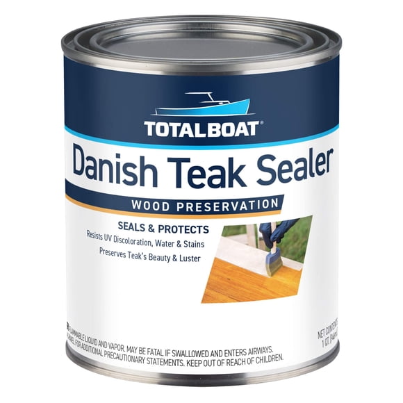 Sellador de madera TotalBoat-409329, sellador de teca danesa, cuarto de galón