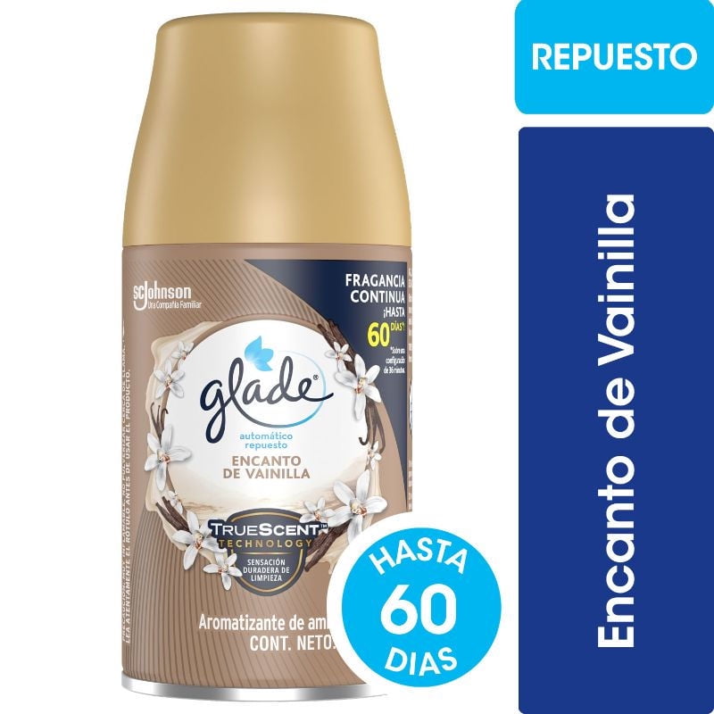 Glade - Aromatizante Ambiental Repuesto Aerosol Encanto De Vainilla Lata