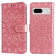 thumbnail image 1 of Funda tipo cartera FOXDOCK para Google Pixel 7 , diseño girasol en relieve, cuero PU, cierre magnético, soporte y tarjetero, 1 of 5