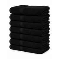 Aura Zeus - Juego De 8 Toallas De Mano 70X40 Cm Algodon 500G Baño Set Az Negro