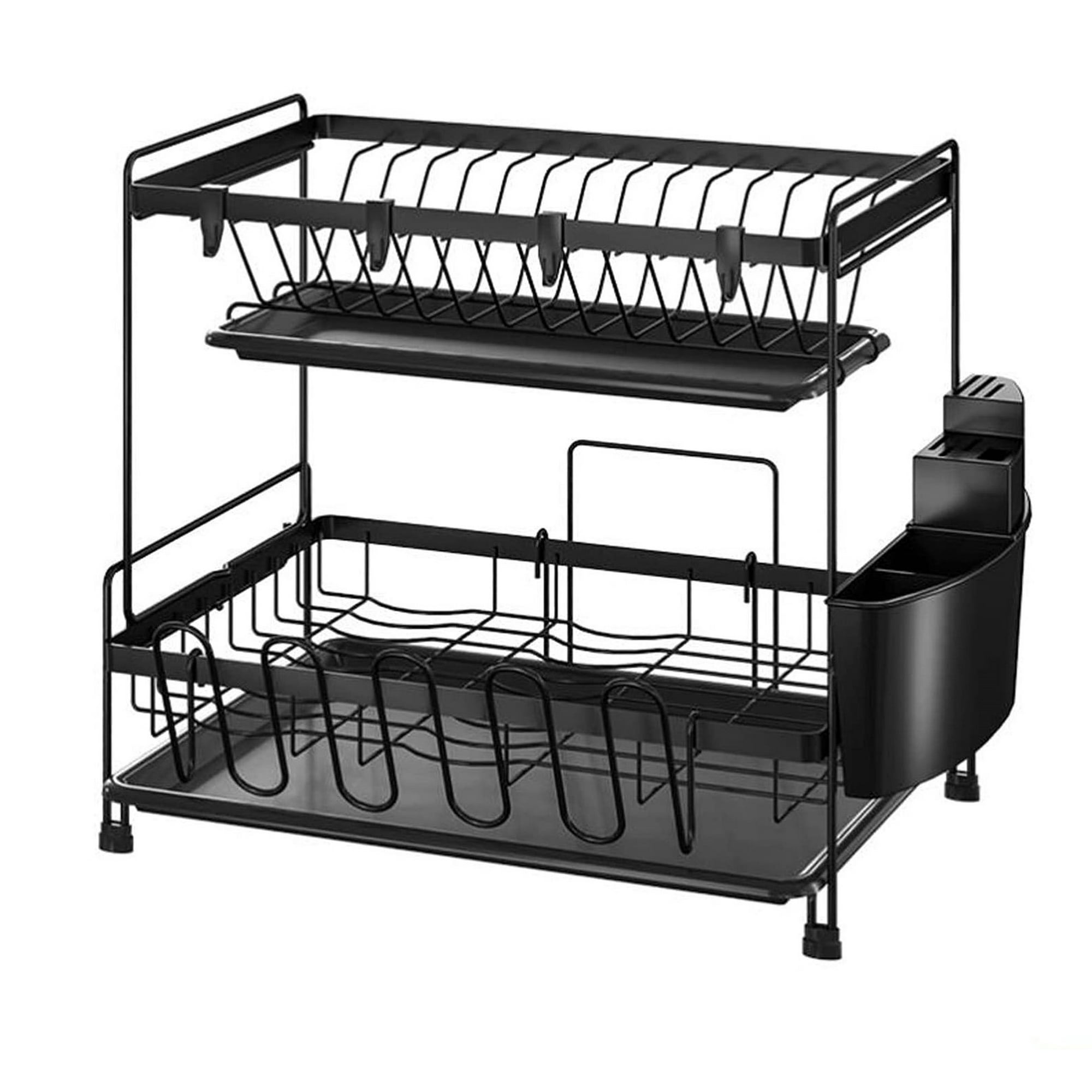Wakeshome - Secador Escurridor Loza Platos 2 Niveles Organizador Cocina