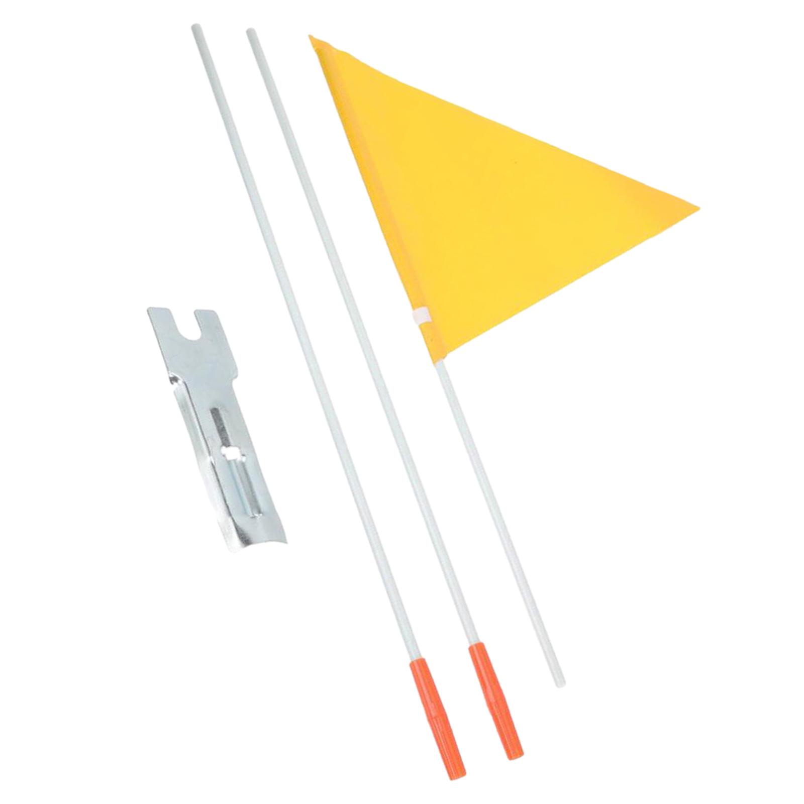 Magideal - Bandera De Seguridad Para Bicicletas Bandera Triangular Fibra De Vidrio Instalación Fácil Accesorios Plegables De Alta Visibilidad Banderín Para Niños