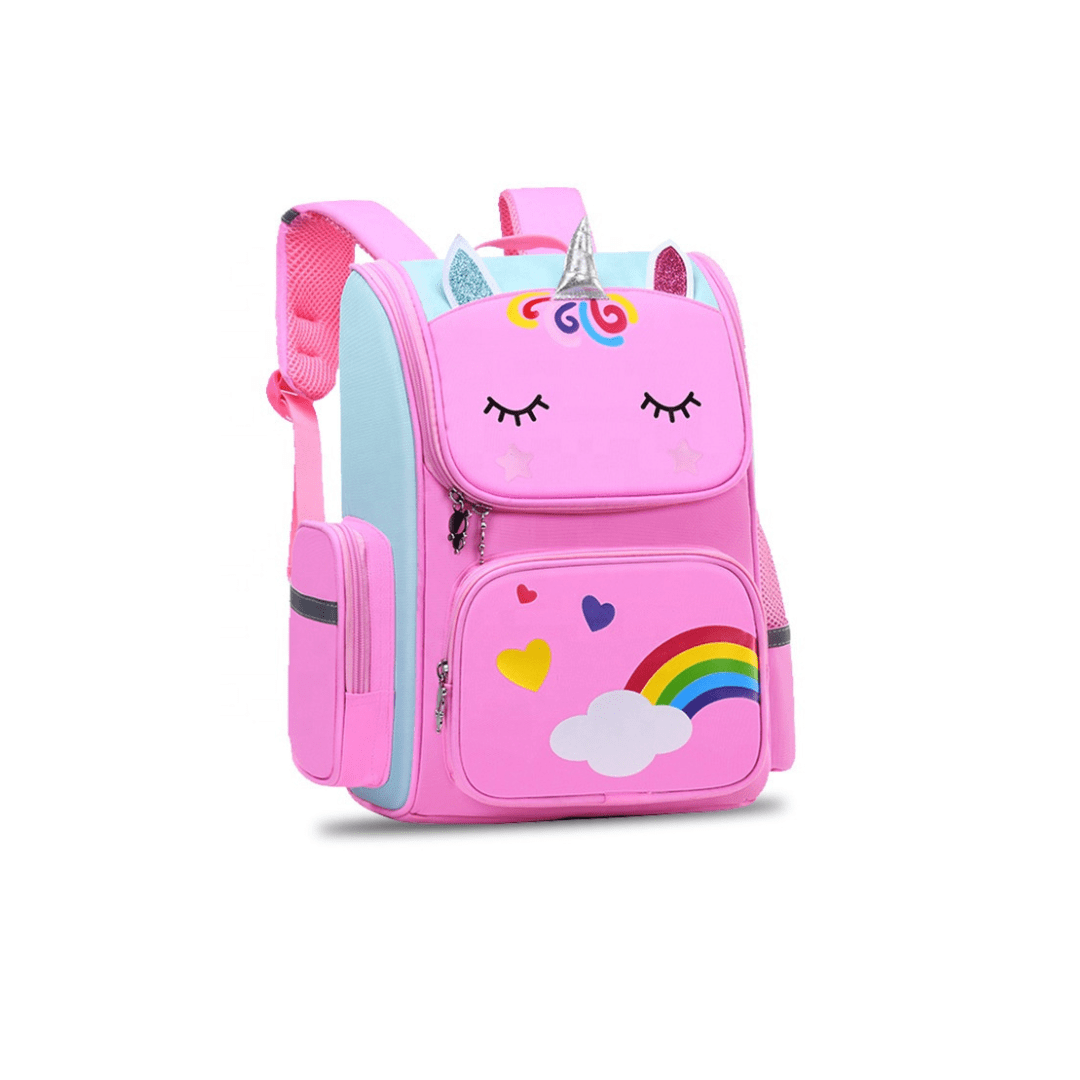 Mochila Escolar Unicornio Infantil Niñas 3d Arcoiris Rosa