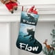 thumbnail image 2 of Flujo la Película Tema: Calcetines de Navidad, fino lino blanco para colgar en escaleras y chimenea, decoración navideña para el hogar, regalo de Navidad. 45cm × 32cm, 2 of 5