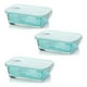 thumbnail image 1 of Pack 3 Contenedores Hermetico Vidrio Rectangular 750mL Allegra, 1 of 3