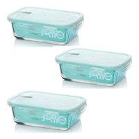 Pack 3 Contenedores Hermetico Vidrio Rectangular 750Ml Allegra