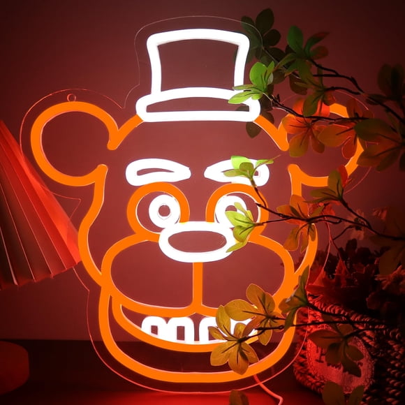 Letrero de neón Nacynacy Oso LED para decoración de pared 31 × 33 cm