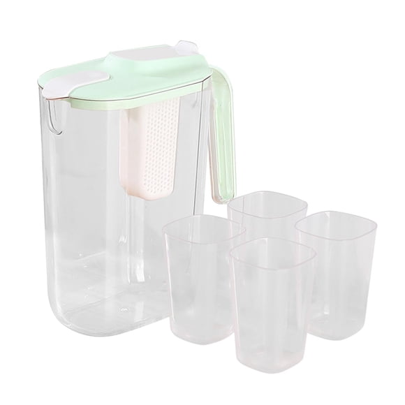Jarra Hermética Transparente Para Bebidas Con 4 Tazas, Jarra De Té Helado Para Té, Café, Verde