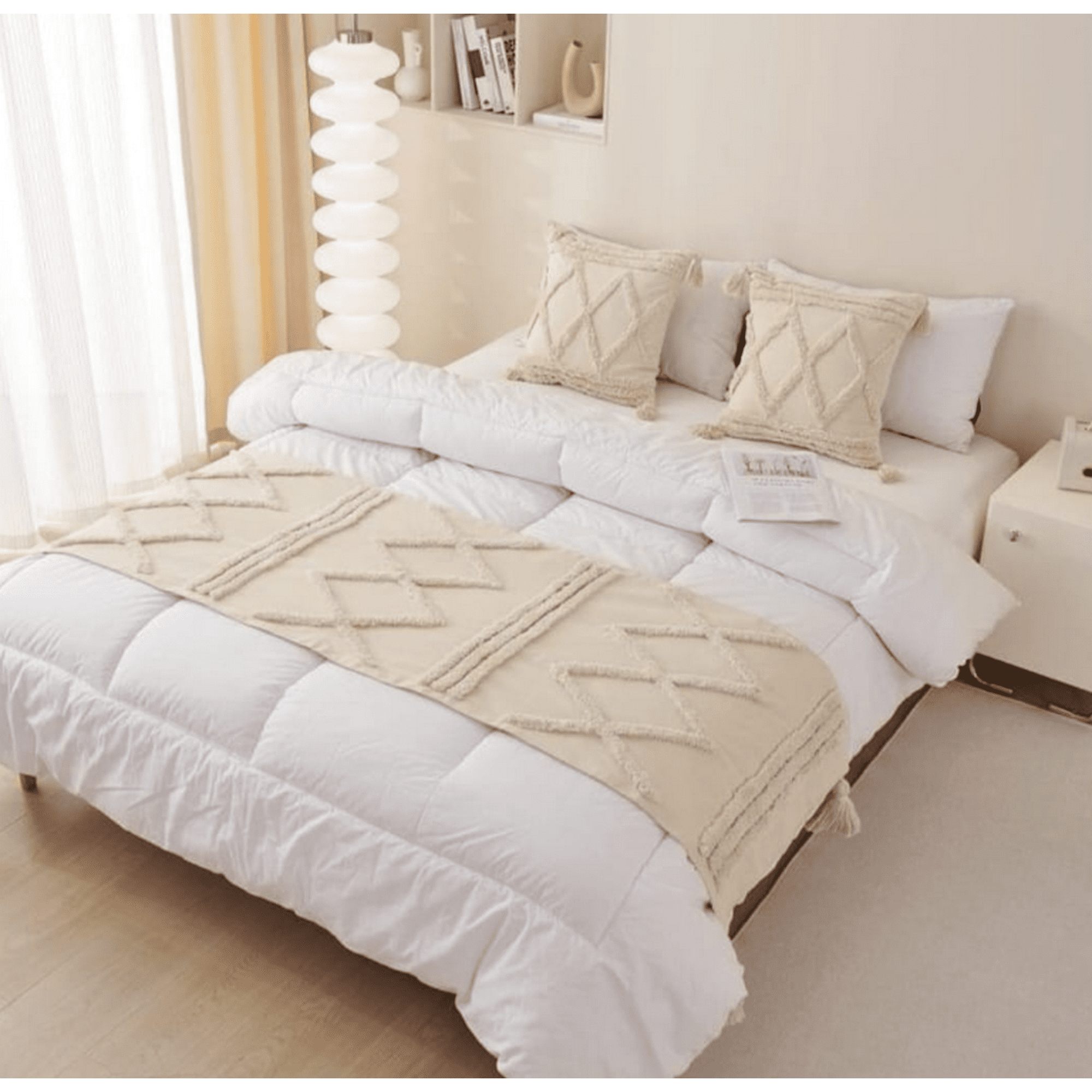 Angeles Del Hogar - Piecera Bordada Boho Mas Fundas 70x210cm