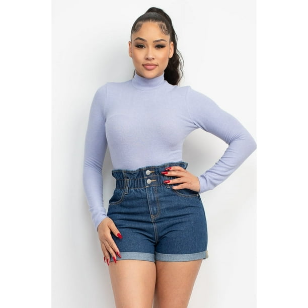 Top de Manga Larga con Cuello Alto
