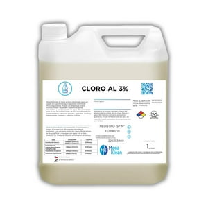 Megaklean - Cloro Líquido Al 3% 5 Litros