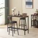 thumbnail image 2 of Bar Table Set with 2 Bar stools PU Soft seat with backrest, Rustic Brown, 43.31'' L x 15.75'' W x 35.43'' H., 2 of 3