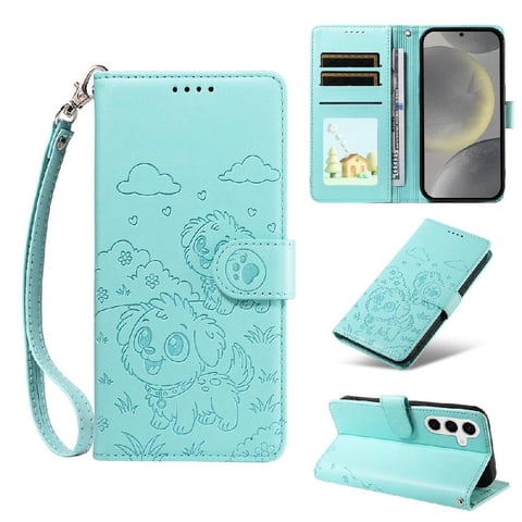 Funda Billetera Foxdock Compatible Con Samsung Galaxy S24, Diseño Perrito Tierno, Ranuras Para Tarjetas Y Soporte Plegable
