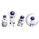 thumbnail image 1 of 4x lindo astronauti estatua modelo resina ornamento pequeña sala estante librería chimenea astronauti estatuilla escultura decoración para hogar niños , Blanco azul, 1 of 5
