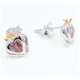 thumbnail image 3 of Aros Reina De Corazones, Circonita Rosada, Regalo Mujer/niña Plateado, 3 of 6